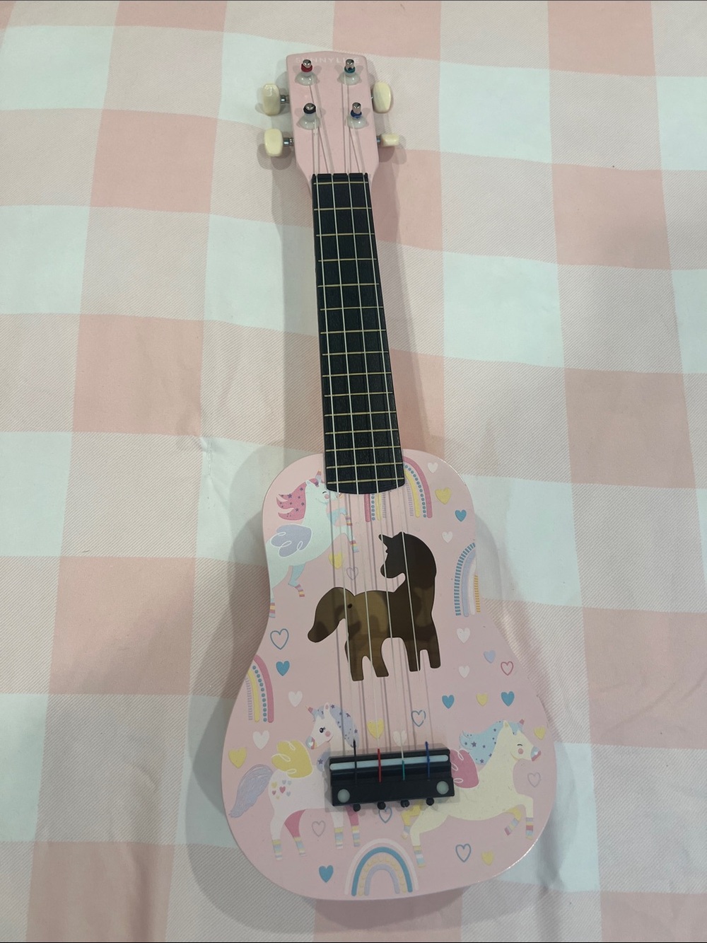 Sunnylife Pink Kids Ukulele with Unicorn & Horse Graphics